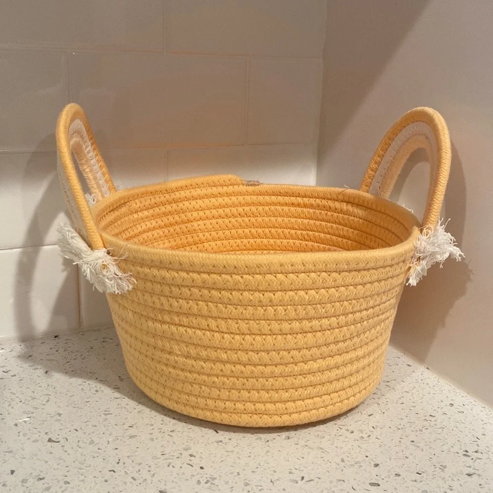 NWT Orange Rainbow Easter/Storage Rope Basket